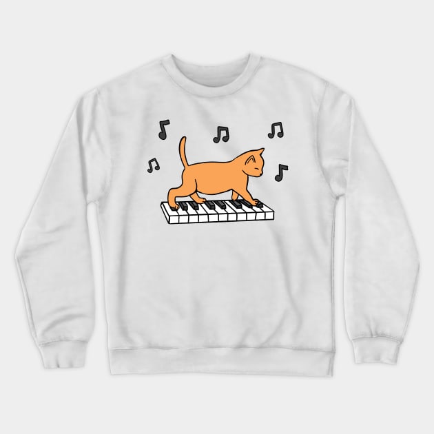 Piano Cat Crewneck Sweatshirt by Kelly Louise Art